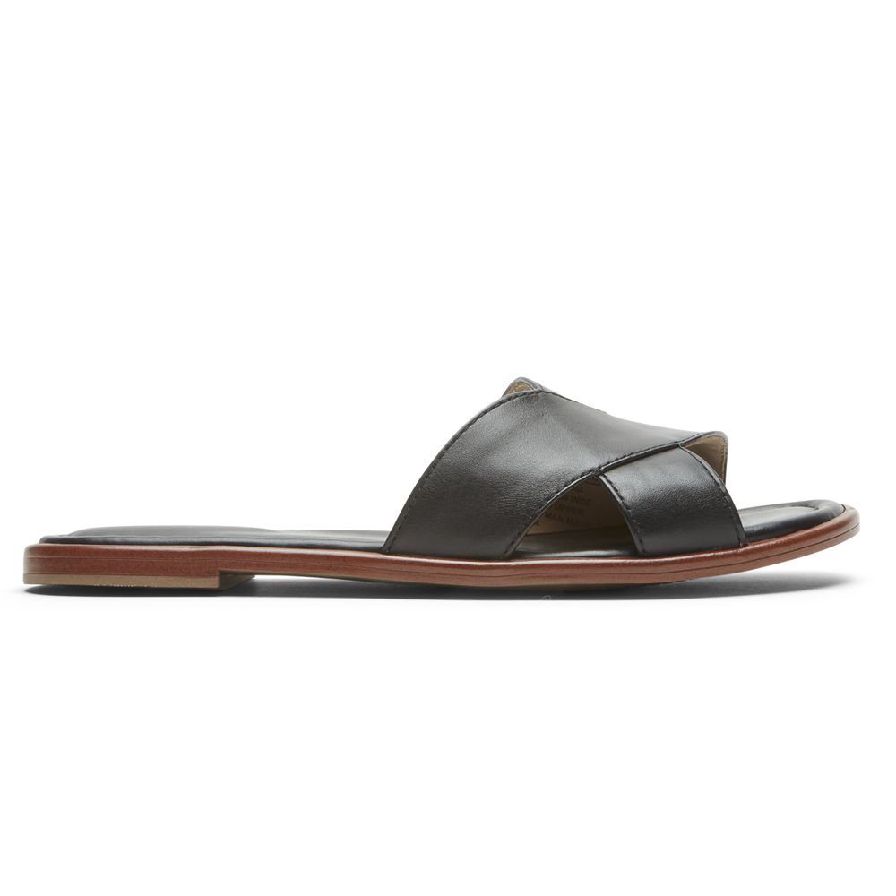 Rockport Total Motion Zadie - Womens Slides - Black - NZ (SJB-879540)